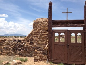 Cemetery at Galisteo with the Ortiz mts in the distance